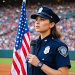 Officer Tanya Keplinger’s stuns the stadium with her National Anthem performance