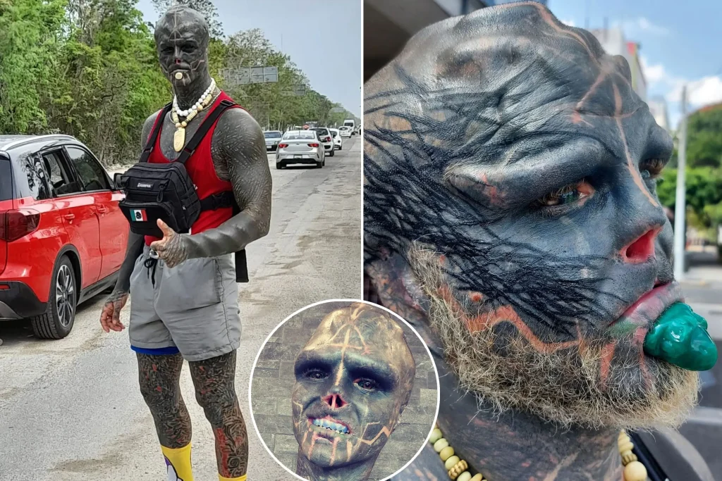 A 35-year-old shocks the world by transforming into “black alien”