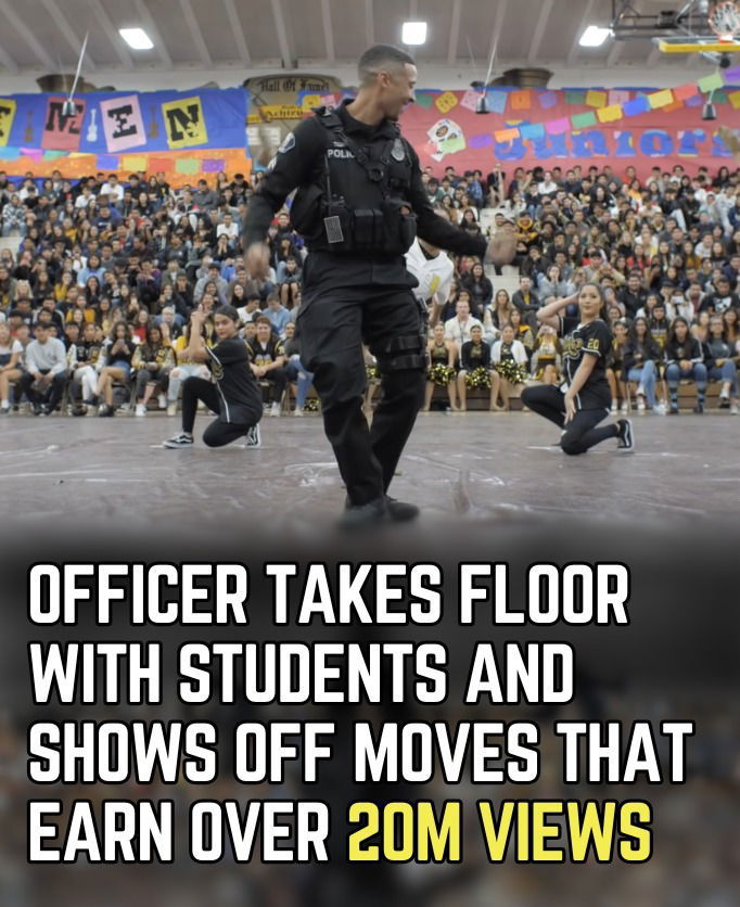 Officer takes the floor with students and shows off moves that earn over 20M views